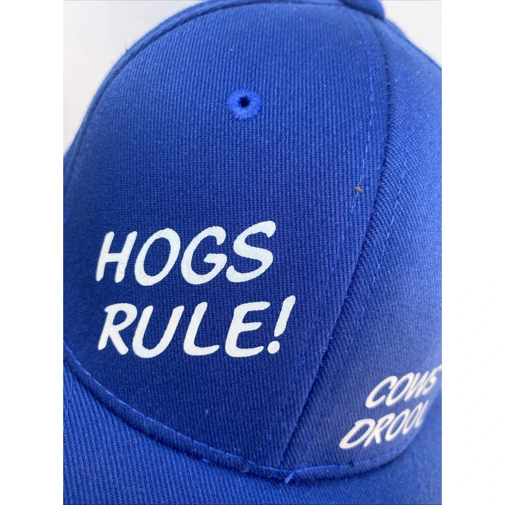 HOGS RULE! Cows Drool Flexfit‎ Youth Hat Cap Blue
